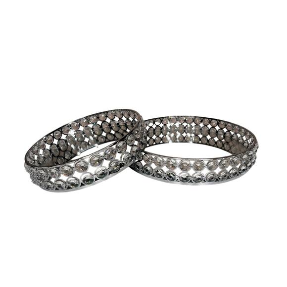 8" & 10" Crystal Round Mirror Candle Plate Perfume Jewelry Makeup Serving Tray - Picture 8 of 11